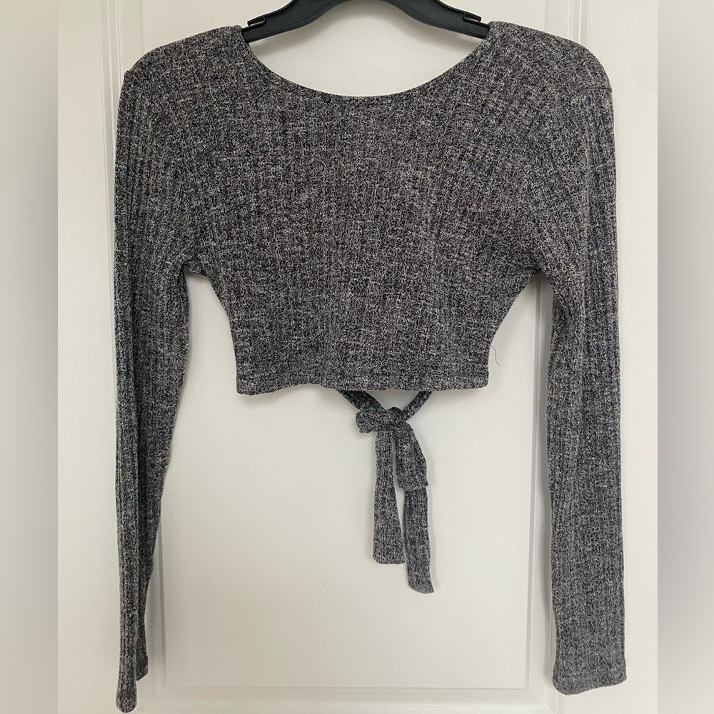 cropped open back sweater
